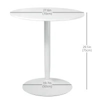 HOMCOM Modern Kitchen Table for 2, Round Dining Table with Steel Base for Living Room, Dining Room, White(m-3)