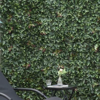 Outsunny 12PCS Artificial Boxwood Wall Panels 20" x 20" Photinia Serrulata Privacy Fence Screen Faux Hedge Greenery Backdrop for Home Garden Backyard Balcony(m-9)