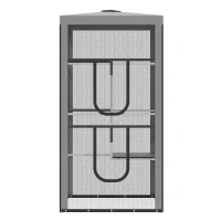 PawHut 79" Cat Cage, Large Outdoor Kitten House, Indoor Cage Pet Kennel Playpen with 3 Platforms Door 4 Sandbags - Grey(m-11)