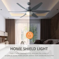 HOMCOM 52" Reversible Indoor Ceiling Fan with Light, Modern Mount LED Lighting Fan with Remote Control, for Bedroom, and Living Room, Gray(m-9)