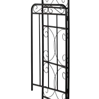 Outsunny 7' Metal Garden Arbor Arch with Scrollwork Doors for Ceremony, Weddings, Party, Backyard, Lawn(m-11)