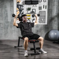 Soozier Adjustable Weight Bench, Foldable Workout Bench with Extended Head Protection, Flat or Incline(m-8)