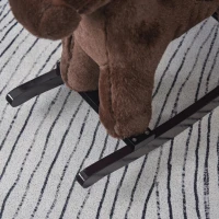 Qaba Kids Plush Ride-On Rocking Horse with Bear Toy, Children Chair with Soft Plush Toy & Fun Realistic Sounds, Brown(m-8)