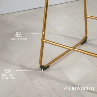 HOMCOM Counter Height Stools Set of 2, PU Leather Upholstered Stools for Kitchen Island, Modern Bar Chairs, Dark Grey(m-6)