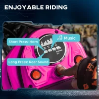 Aosom 24V 350W Electric Dirt Bike Up to 15 MPH w/ Twist Grip Throttle, Pink(m-7)