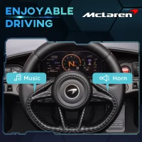 Qaba McLaren 765LT Licensed 12V Kids Electric Car w/ Scissor Doors, Transport Wheels, Remote, Slow Start, Music Horn Black(m-6)