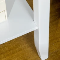 HOMCOM Side Table Set of 2, End Tables with Drawer and Bottom Shelf, 2-tier Nightstand for Bedroom, Living Room, White(m-9)