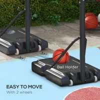 Soozier 7.7-10ft Basketball Hoop, Freestanding Basketball System with 43'' Shatterproof Backboard and Wheels(m-4)