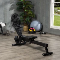 Soozier Air Rowing Machine, Foldable Rower with LCD Digital Monitor & Steel Frame for Home Gym Use(m-9)