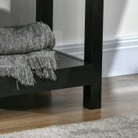 HOMCOM Modern Sideboard, Glass Door Buffet Cabinet with Storage Drawers and Adjustable Shelves, Console Table for Living Room, Kitchen, Entryway, Black(m-10)