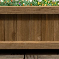 Outsunny Garden Planter with Trellis for Climbing Vines, Wood Raised Garden Bed, Planter Box for Garden, Indoor Outdoor, Coffee(m-9)