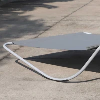 Outsunny Double Rocking Sun Lounger Hammock Bed with Steel Frame and Headrest for Garden Beach and Pool 7'L x 5.7'W(m-10)