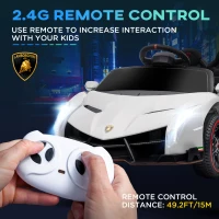 Aosom Lamborghini Veneno Licensed 12V Electric Kids Ride on Car with Bluetooth, Remote, White(m-5)