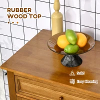 HOMCOM Modern Kitchen Island on Wheels, Rolling Kitchen Cart with Drawer, Storage Cabinet, and 2 Towel Racks for Dining Room, Brown(m-6)