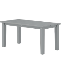 Outsunny Rectangle Outdoor Coffee Table, HDPE All-Weather Outdoor Patio Table with Slatted Tabletop for Yard, Balcony, Gray