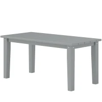 Outsunny Rectangle Outdoor Coffee Table, HDPE All-Weather Outdoor Patio Table with Slatted Tabletop for Yard, Balcony, Gray(m-1)