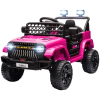 Qaba 12V Ride on Truck, Electric Car for Kids with Remote Control, Suspension, 3 Speeds, USB Music Headlights, Pink(m-2)