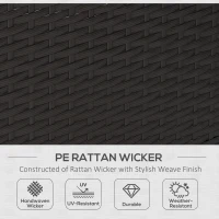 Outsunny Patio Furniture Set with Gazebo, Outdoor PE Rattan Wicker Conversation Sofa with Storage Corner Table, Cushion, for Backyard, Porch, Poolside, Balcony, Grey(m-6)