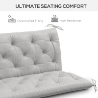 Outsunny 3-Seater Outdoor Bench Swing Chair Replacement Cushions for Patio Garden, Light Grey(m-5)