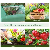 Outsunny 71" x 55" x 32" Mini Greenhouse, Small Green House, Garden Planting Shed, Outdoor Flower Planter Warm House with Zipper Windows and Door, Green(m-7)