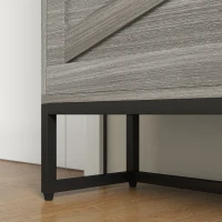 HOMCOM Slim Shoe Storage Cabinet, Shoes Cabinet Organizer with 2 Flip Drawers, Adjustable Shelves for 12 Pair, Distressed Gray(m-9)