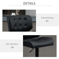 HOMCOM Bar Height Bar Stools Set of 2 with Adjustable Seat, Adjustable Swivel Barstools with Thick Padded Cushion and Metal Footrest for Home Bar, Black(m-5)