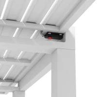 Outsunny Expandable Patio Table, Outdoor Dining Table for 4-6 with Aluminum Frame for Garden, Lawn, Balcony Terrace, White(m-9)