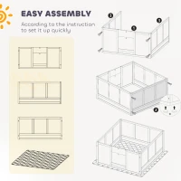 PawHut Whelping Box for Dogs with Whelping Pad, Adjustable Entrance, Non-slip Foot Pads, for Small Dogs, White(m-7)