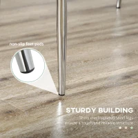 HOMCOM Kitchen Chairs Set of 4, Dining Chairs w/ Faux Leather Upholstery and Steel Legs for Living Room, Dining Room, Grey(m-7)