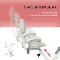 Soozier Foldable Magnetic Exercise Bike Indoor Stationary Upright Fitness Cycling Bike, 8 Level Quiet Magnetic Resistance, Pink(m-7)