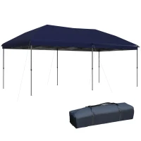 Outsunny 10' x 19' Pop Up Canopy with Easy Up Steel Frame, 3-Level Height Adjustable Event Party Tent with Carrying Bag(m-11)