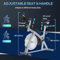 Soozier Upright Exercise Bike, Home Gym Cycling Fitness Machine, Equipment with Adjustable Resistance LCD Monitor Bottle Holder, Sliver(m-7)