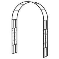 Outsunny 7.3ft Steel Garden Arch Trellis, Garden Arbor Trellis for Climbing Plants Roses Wisteria Vines, Flower Arch Wedding Arch Stand for Outdoor, Garden, Lawn, Backyard, Black(m-11)