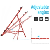 HOMCOM Volleyball Rebounder Net Football Training Aid Kickback Target Play Red(m-5)
