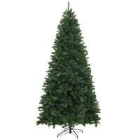 HOMCOM 9ft Artificial Christmas Trees with 2132 Branch Tips, Auto Open and Steel Base, Green(m-1)