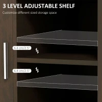 HOMCOM Mobile Printer Stand, Printer Cart with Storage Cupboard, 3 Open Shelves and 4 Rolling Wheels for Home Office, Coffee(m-5)