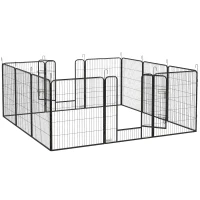 PawHut Dog Pen with Gate, 12 Panels Puppy Playpen, Dog Fence, 39"H(m-11)