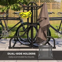 Soozier All-Steel Bike Rack, 35" Bike Stand, 4-Bike Capacity, Dual-Side, for Garages Streets Yards Schools(m-4)