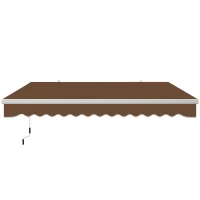 Outsunny 13' x 8' Retractable Awning, Patio Awnings, Sunshade Shelter w/ Manual Crank Handle, UV & Water-Resistant Fabric and Aluminum Frame for Deck, Balcony, Yard, Coffee Brown(m-11)