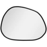 HOMCOM 31.5" x 23.5" Irregular Mirror, Decorative Vanity Mirror with Pine Wood Frame for Bathroom, Living Room, Bedroom, Black(m-11)