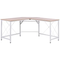 HOMCOM L Shaped Desk, 59" x 59" Computer Corner Desk, Home Office Gaming Desk, Study Writing Workstation, Oak(m-2)