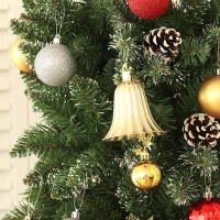 HOMCOM 7.5ft Artificial Pencil Christmas Tree with 980 Branches, Pinecones, Metal Stand, Realistic Xmas Tree for Home(m-9)