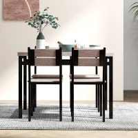 HOMCOM 5 Piece Dining Table Set for 4, Modern Kitchen Table and Chairs, Dining Room Set for Breakfast Nook, Small Space, Apartment, Space Saving(m-9)