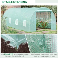 Outsunny 20' x 10' x 7' Walk-In Tunnel Greenhouse with Zippered Door & 8 Mesh Windows, Large Garden Green House Kit, Galvanized Steel Frame, Green(m-6)