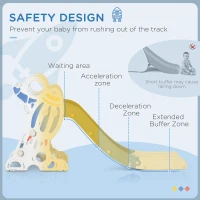 Qaba Kids Indoor Slide for Toddlers Ages 1.5-3, Small Toddler Slide, Space Toy Playset for Girls and Boys, Blue(m-4)