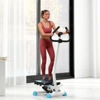 Soozier Twist Stepper Exercise Machine with Adjustable Resistance, LCD Screen - White & Blue(m-8)