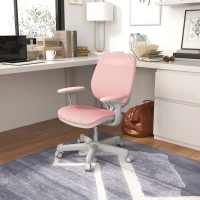 Vinsetto Office Chair, Small Computer Desk Chair with Mesh Back, Swivel Castors, Arm, Pink(m-8)