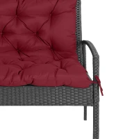 Outsunny Porch Swing Cushion Garden Bench Cushion with Backrest, Non-Slip 2-seater Soft Pad, Swing Chair Mat Replacement for Indoor and Outdoor, 39.4" x 38.6", Wine Red(m-7)