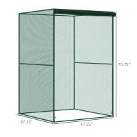 Outsunny Walk-in Crop Cage, Plant Protectors from Animals with Roll Up Zippered Door, 3.9' x 3.9' x 5.9', Dark Green(m-3)