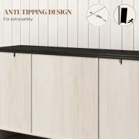 HOMCOM Rustic Sideboard, Buffet Cabinet with Adjustable Shelves for Living Room, Dining Room, Entryway, White Wood Grain(m-7)